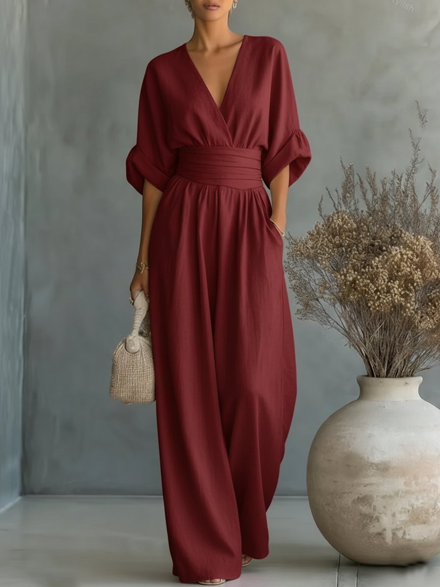 Thora™ | Jumpsuit med elegant V-udskæring