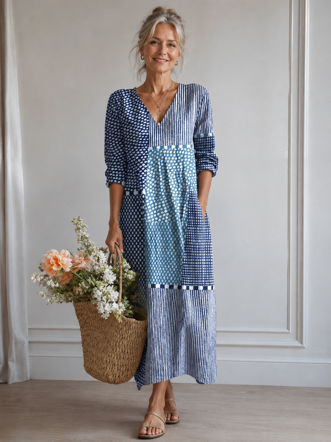 Yrsa™ | Patchworkkjole med afslappet pasform