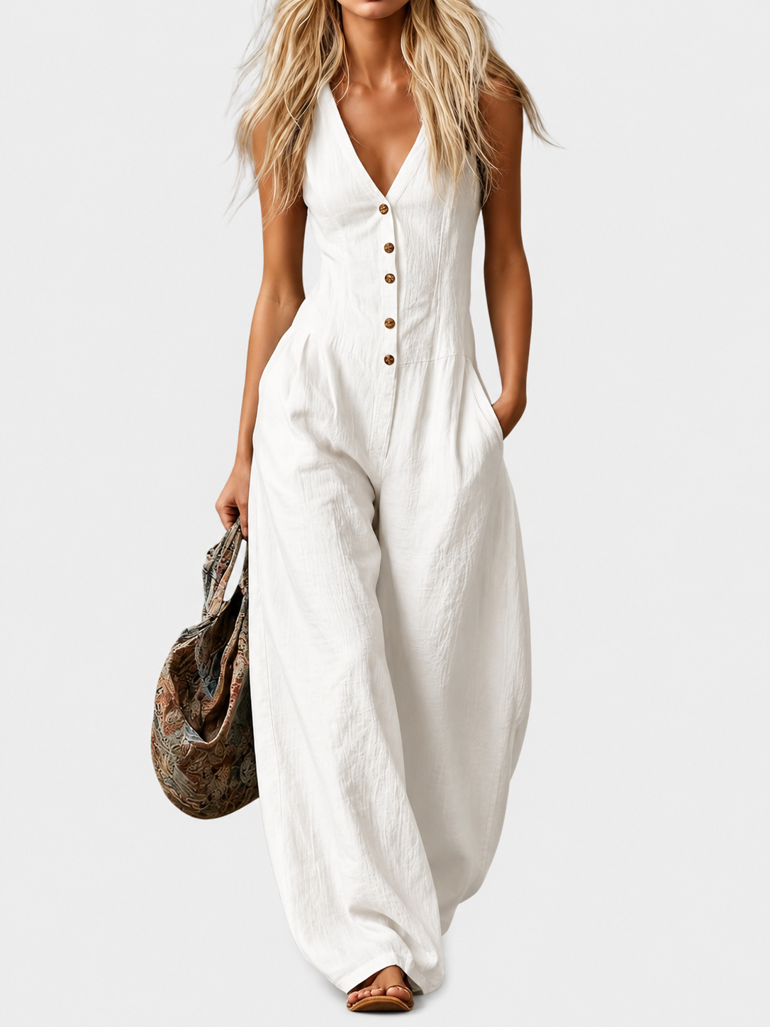 Emma™ | Ærmeløs jumpsuit med afslappet, elegant pasform