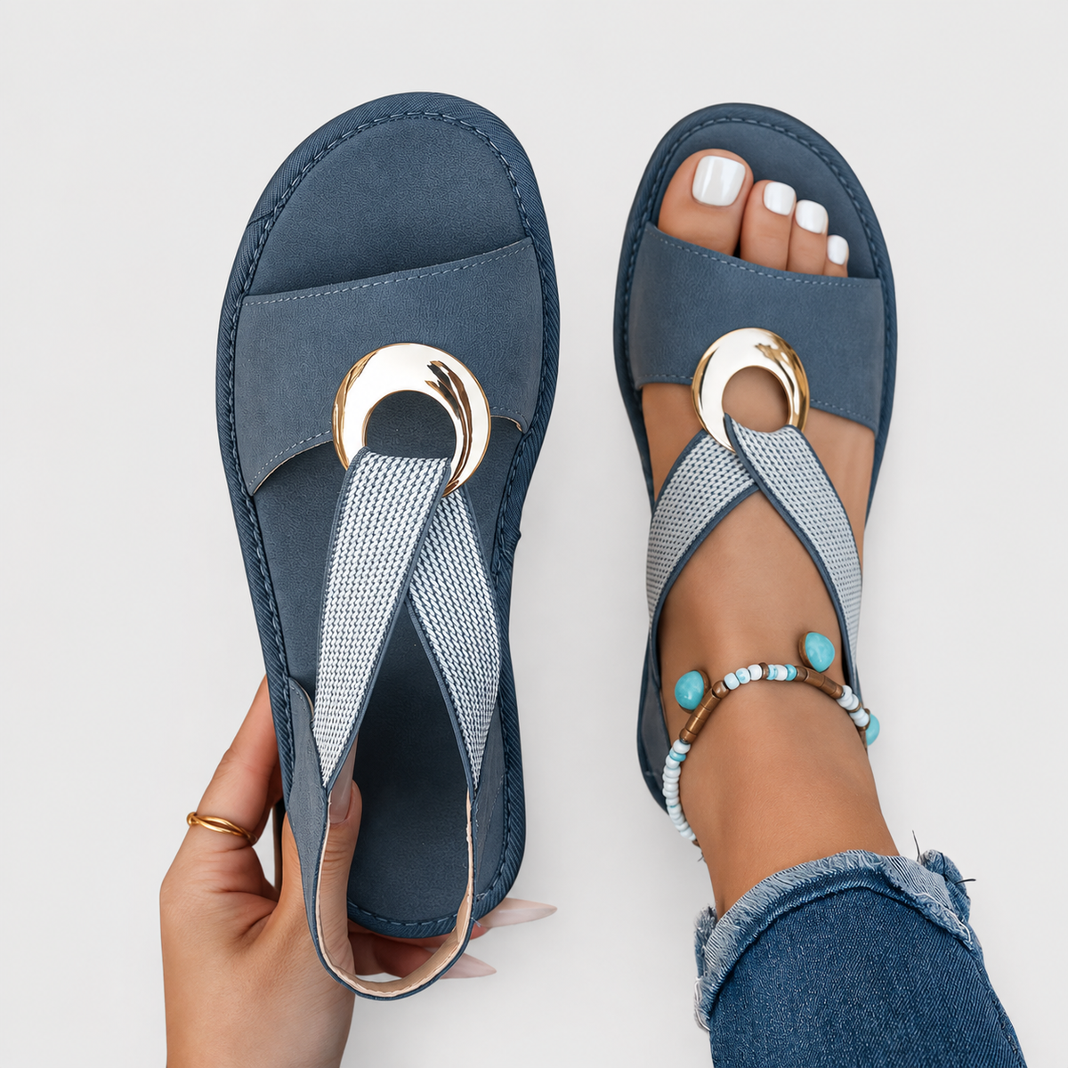 Lily™ | Komfortsandaler med dekorativ ringdetalje