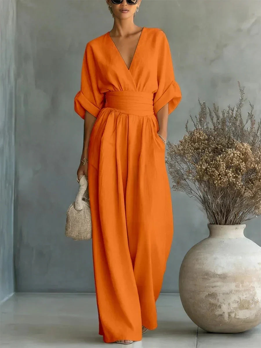 Thora™ | Jumpsuit med elegant V-udskæring