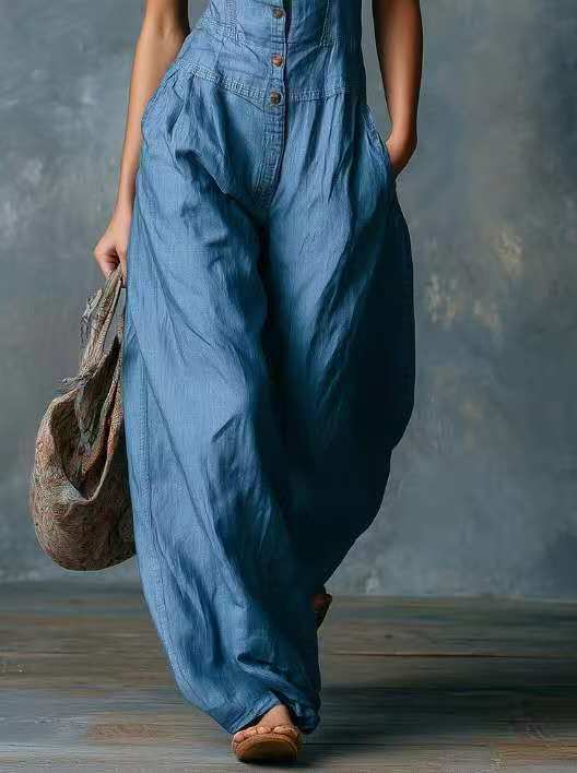 Alma™ | Ærmeløs jumpsuit med knapdetaljer