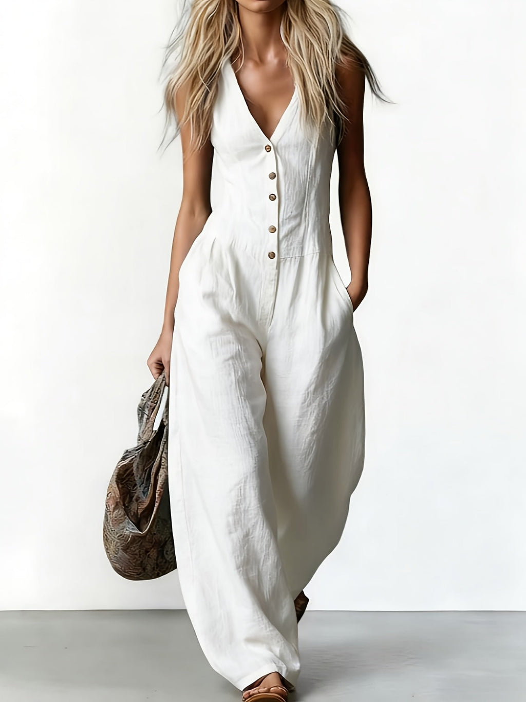 Emma™ | Ærmeløs jumpsuit med afslappet, elegant pasform