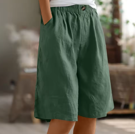 Leonora™ | Luftige knælange shorts med elastisk talje