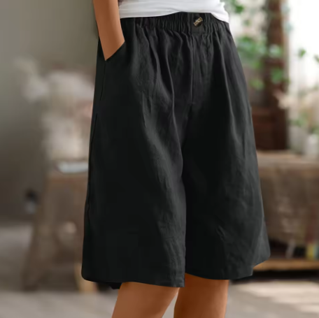 Leonora™ | Luftige knælange shorts med elastisk talje