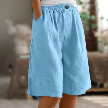 Leonora™ | Luftige knælange shorts med elastisk talje