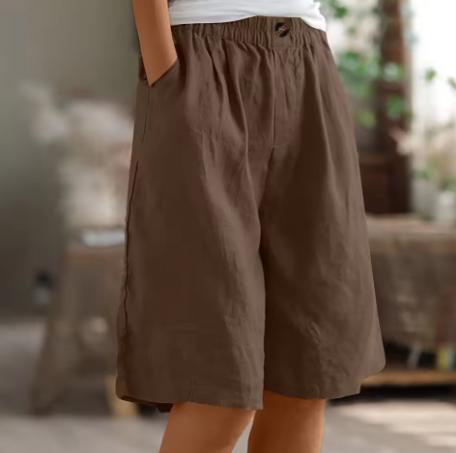 Leonora™ | Luftige knælange shorts med elastisk talje