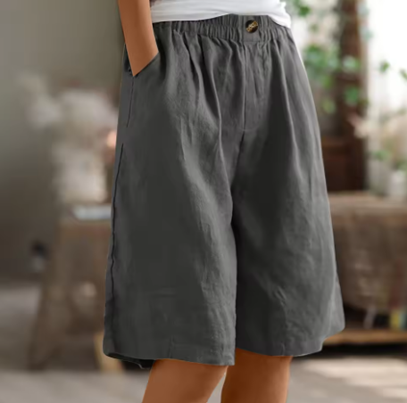 Leonora™ | Luftige knælange shorts med elastisk talje