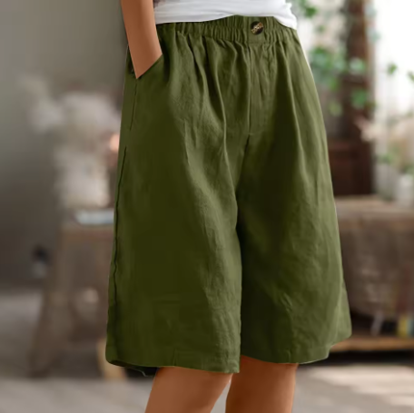 Leonora™ | Luftige knælange shorts med elastisk talje