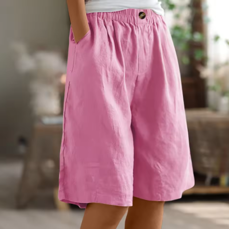 Leonora™ | Luftige knælange shorts med elastisk talje