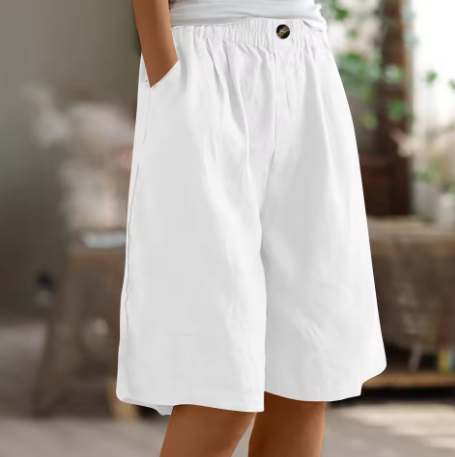 Leonora™ | Luftige knælange shorts med elastisk talje