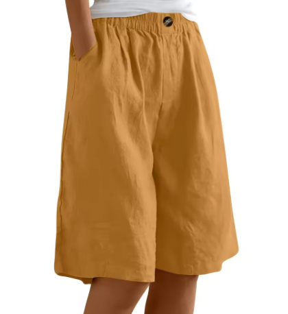 Leonora™ | Luftige knælange shorts med elastisk talje