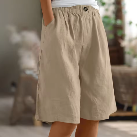 Leonora™ | Luftige knælange shorts med elastisk talje