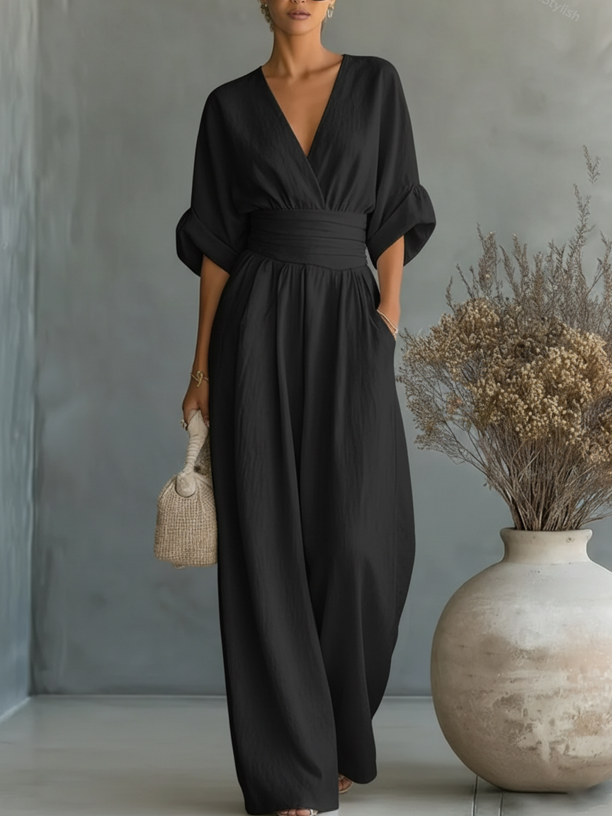 Thora™ | Jumpsuit med elegant V-udskæring