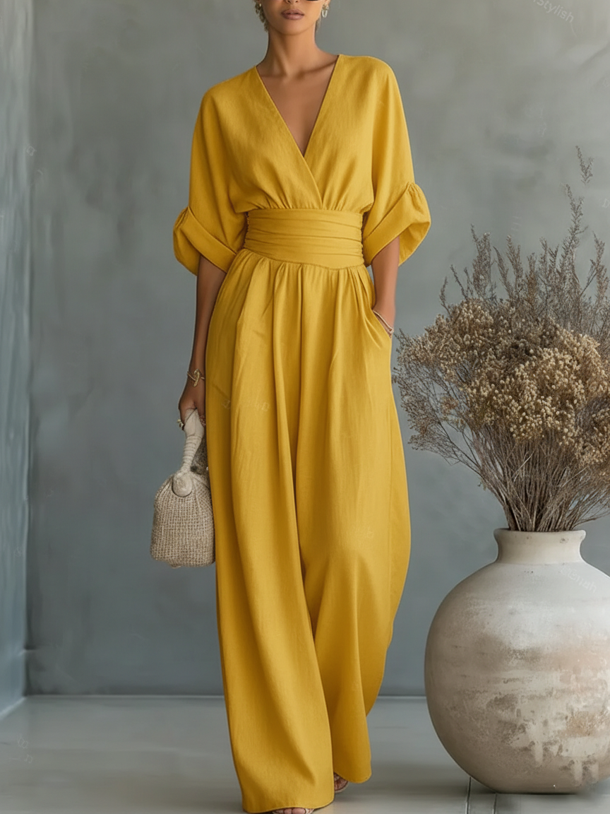 Thora™ | Jumpsuit med elegant V-udskæring
