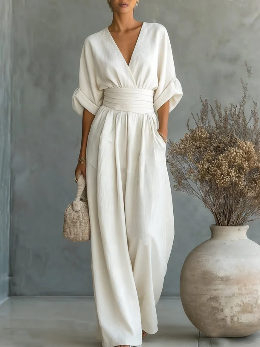 Thora™ | Jumpsuit med elegant V-udskæring