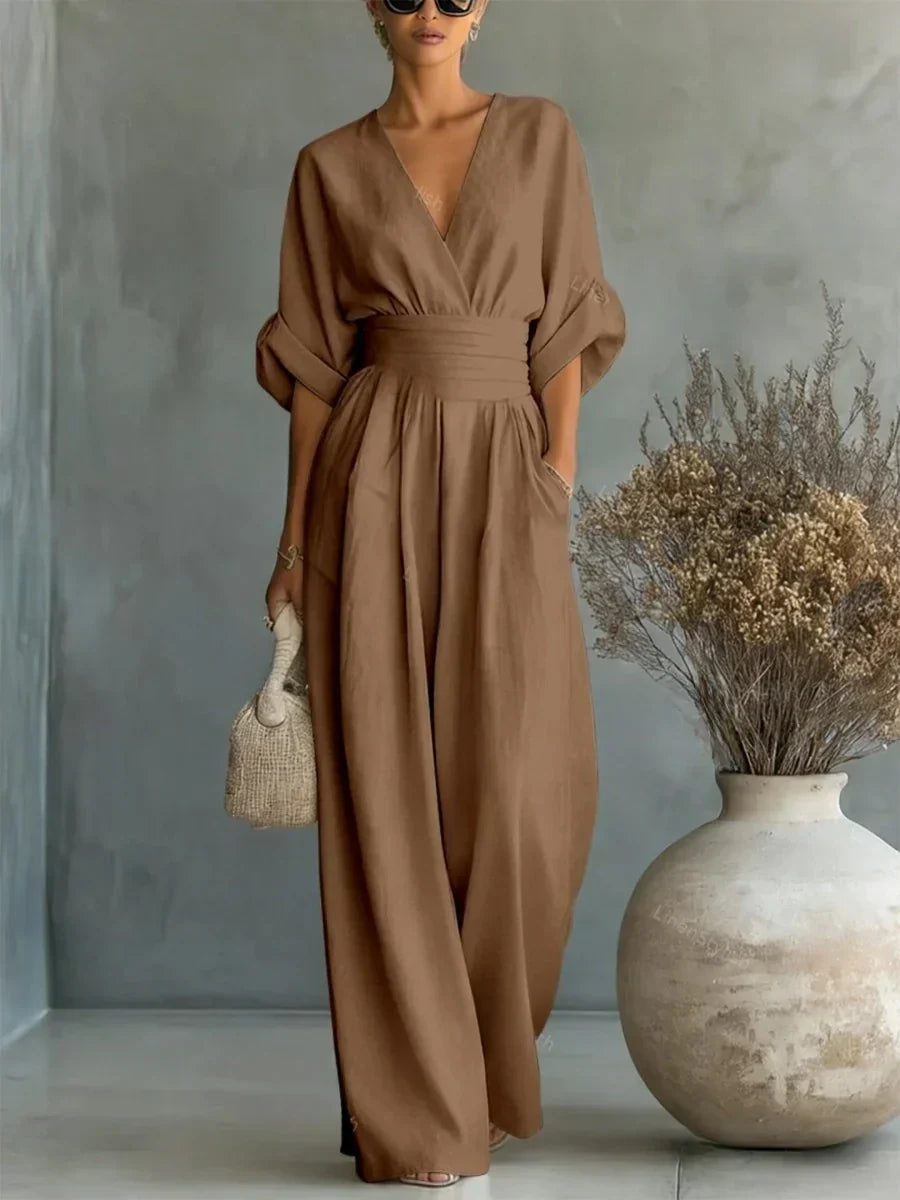 Thora™ | Jumpsuit med elegant V-udskæring