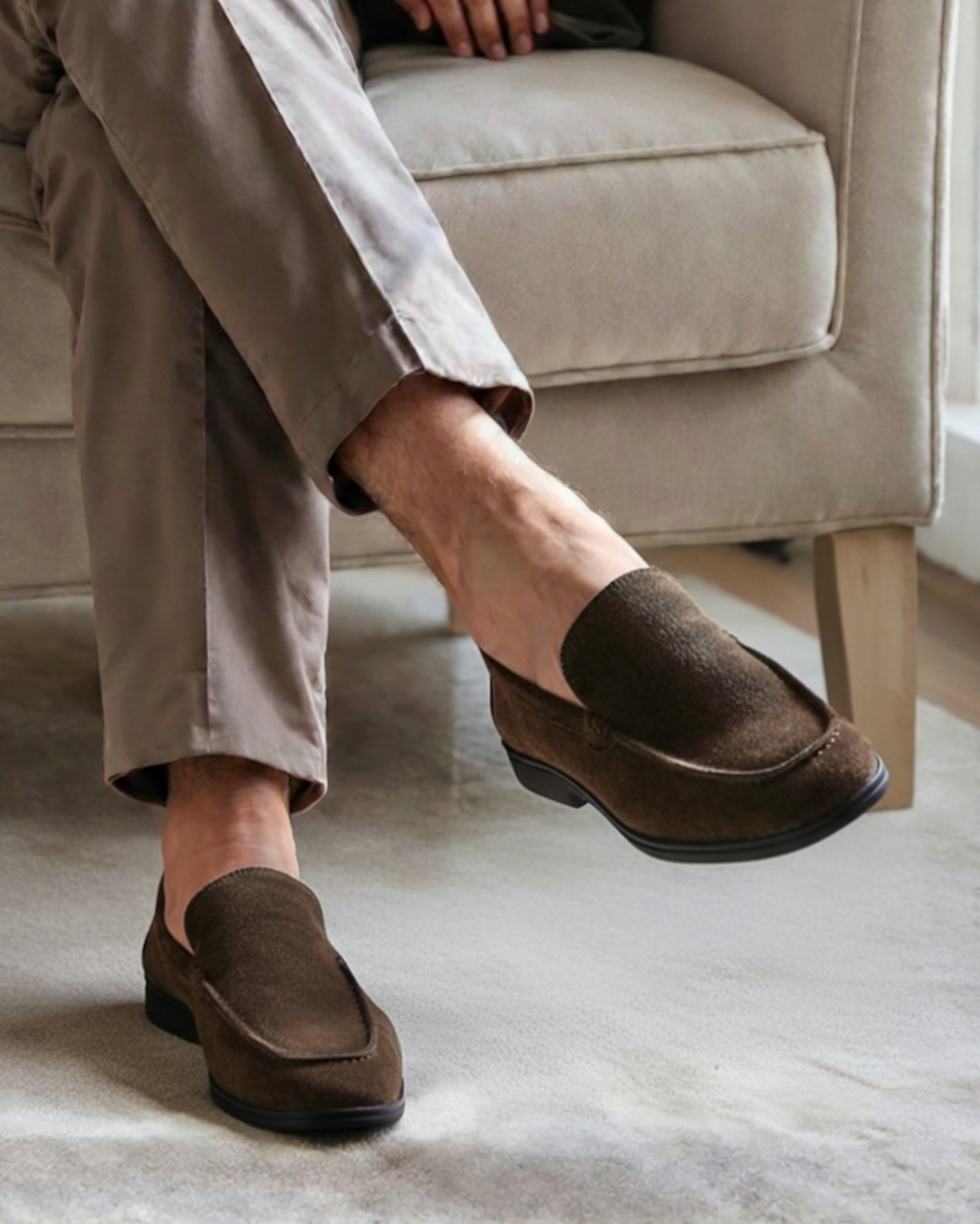 Oliver™ | Ruskindsloafers med sort sål