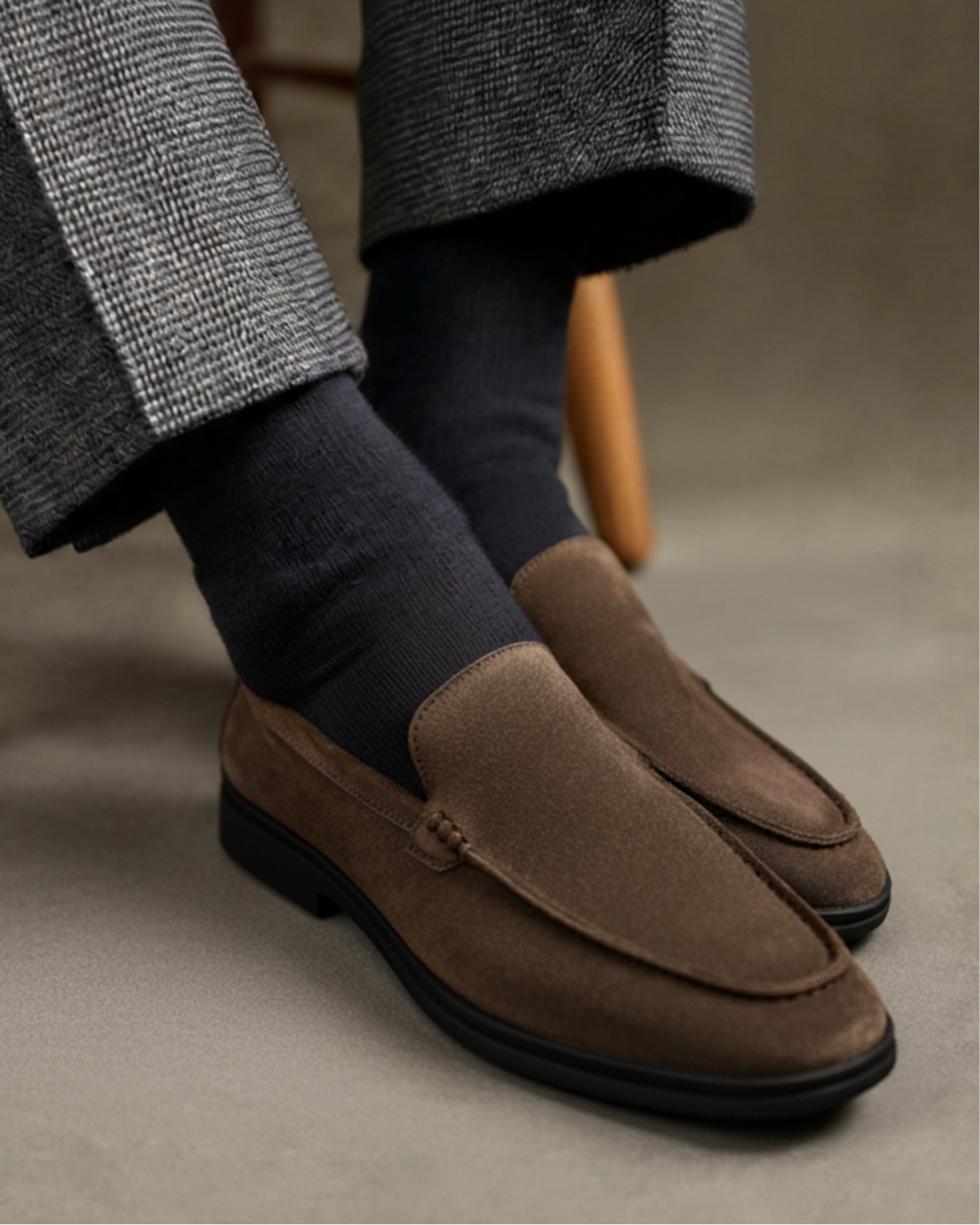Oliver™ | Ruskindsloafers med sort sål