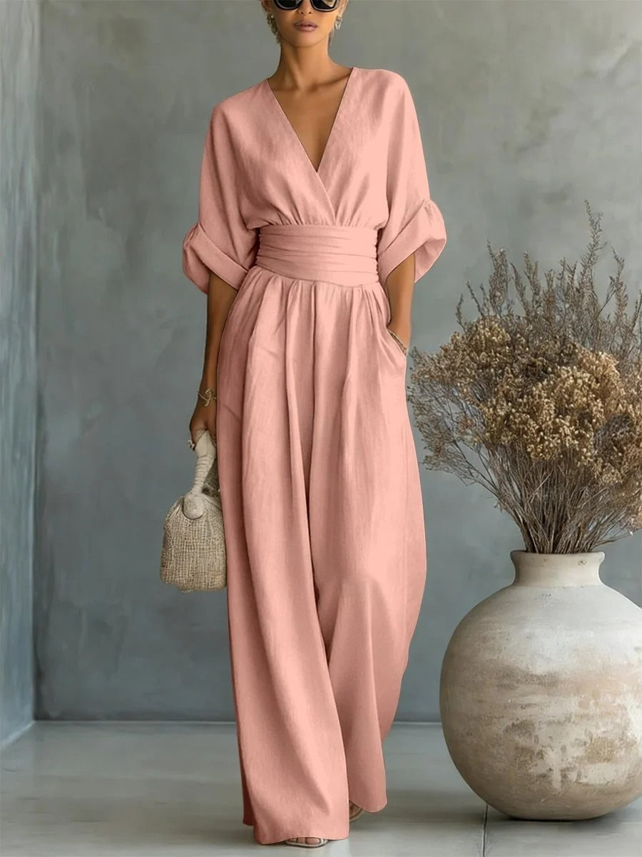 Thora™ | Jumpsuit med elegant V-udskæring