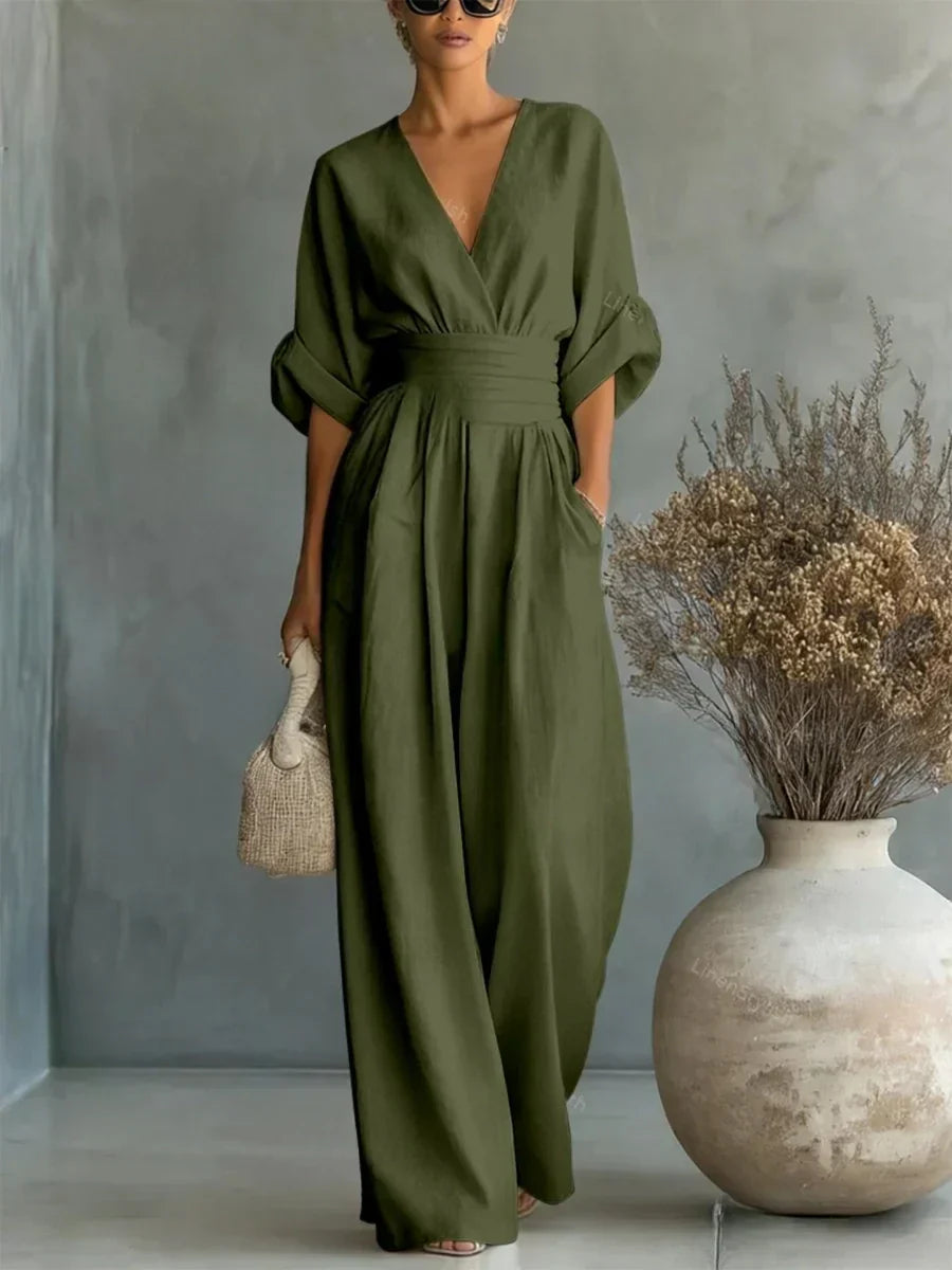 Thora™ | Jumpsuit med elegant V-udskæring